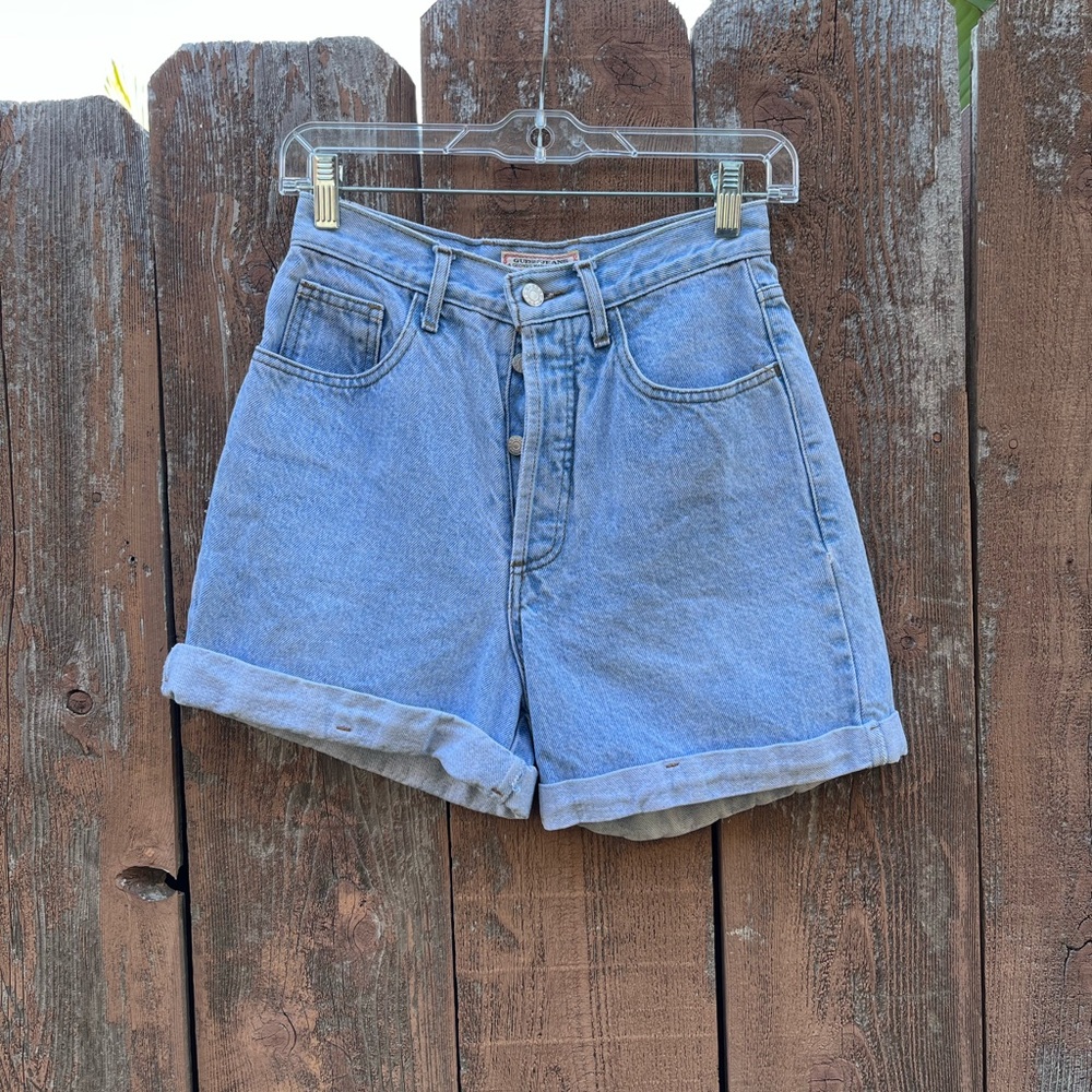 Guess Blue High Waist Denim Shorts